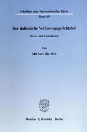 Cover von Der italienische Verfassungsgerichtshof.