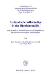 Cover von Ausländische Selbständige in der Bundesrepublik