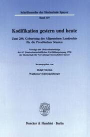 Cover von Kodifikation gestern und heute.
