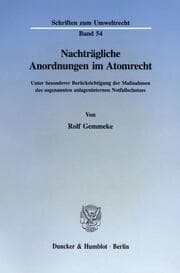 Cover von Nachträgliche Anordnungen im Atomrecht.