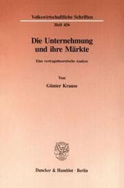 Cover von Die Unternehmung und ihre Märkte.