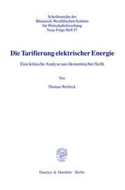 Cover von Die Tarifierung elektrischer Energie.