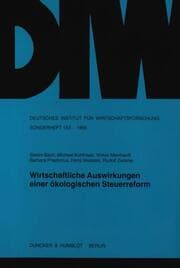 Cover von Wirtschaftliche Auswirkungen einer ökologischen Steuerreform.