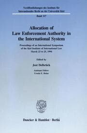 Cover von Allocation of Law Enforcement Authority in the International System.