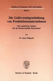 Cover von Die Geldvermögenshaltung von Produktionsunternehmen.