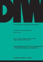 Cover von Industriegüterimporte der EG aus Lateinamerika -