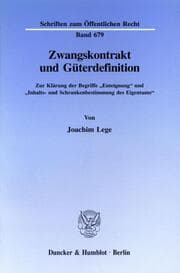 Cover von Zwangskontrakt und Güterdefinition.