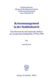 Cover von Krisenmanagement in der Stahlindustrie.