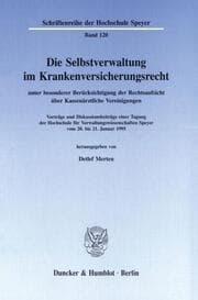 Cover von Die Selbstverwaltung im Krankenversicherungsrecht
