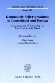 Cover von Kommunale Selbstverwaltung in Deutschland und Europa.
