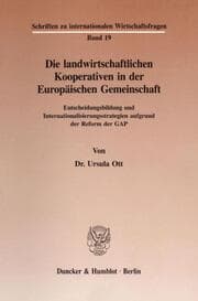 Cover von Die landwirtschaftlichen Kooperativen in der Europäischen Gemeinschaft.