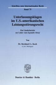 Cover von Unterlassungsklagen im U.S.-amerikanischen Leistungsstörungsrecht.