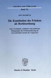 Cover von Die Konstitution des Friedens als Rechtsordnung.