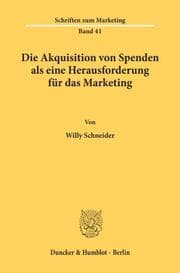 Cover von Die Akquisition von Spenden als eine Herausforderung für das Marketing.