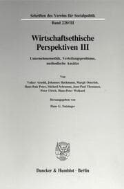 Cover von Wirtschaftsethische Perspektiven III