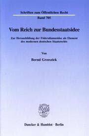 Cover von Vom Reich zur Bundesstaatsidee.