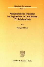 Cover von Niederländische Exulanten im England des 16. und frühen 17. Jahrhunderts.