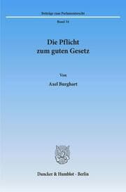 Cover von Die Pflicht zum guten Gesetz.