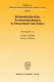 Cover von Hochmittelalterliche Territorialstrukturen in Deutschland und Italien.