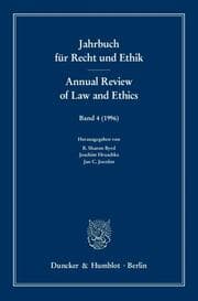 Cover von Jahrbuch für Recht und Ethik - Annual Review of Law and Ethics.
