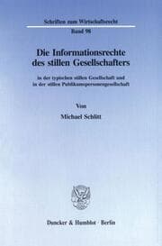 Cover von Die Informationsrechte des stillen Gesellschafters