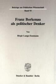 Cover von Franz Borkenau als politischer Denker.