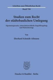 Cover von Studien zum Recht der städtebaulichen Umlegung.