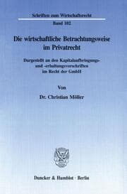 Cover von Die wirtschaftliche Betrachtungsweise im Privatrecht.