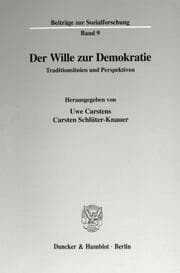 Cover von Der Wille zur Demokratie.