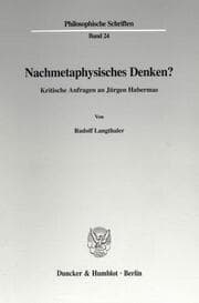 Cover von Nachmetaphysisches Denken?