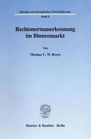 Cover von Rechtsnormanerkennung im Binnenmarkt.