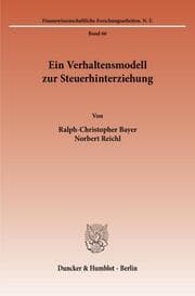 Cover von Ein Verhaltensmodell zur Steuerhinterziehung.