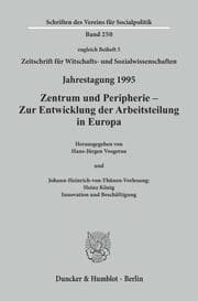 Cover von Zentrum und Peripherie - Zur Entwicklung der Arbeitsteilung in Europa.