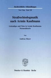 Cover von Strafrechtsdogmatik nach Armin Kaufmann.