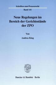 Cover von Neue Regelungen im Bereich der Gerichtsstände der ZPO.