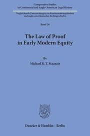 Cover von The Law of Proof in Early Modern Equity.