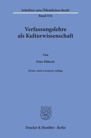 Cover von Verfassungslehre als Kulturwissenschaft.