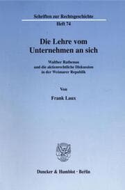 Cover von Die Lehre vom Unternehmen an sich.