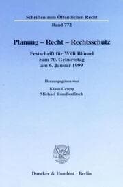 Cover von Planung - Recht - Rechtsschutz.
