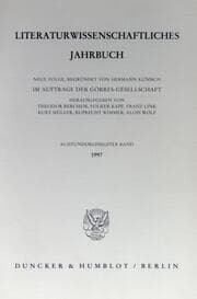 Cover von Literaturwissenschaftliches Jahrbuch
