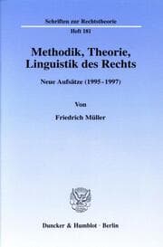 Cover von Methodik, Theorie, Linguistik des Rechts.