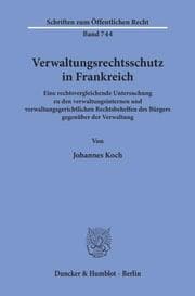 Cover von Verwaltungsrechtsschutz in Frankreich.