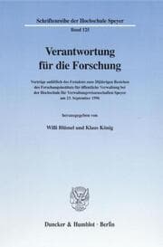 Cover von Verantwortung für die Forschung.