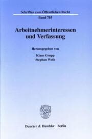 Cover von Arbeitnehmerinteressen und Verfassung.