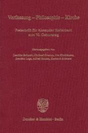 Cover von Verfassung - Philosophie - Kirche.