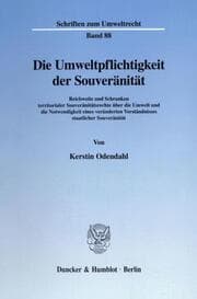 Cover von Die Umweltpflichtigkeit der Souveränität.