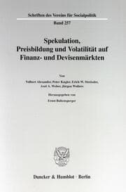 Cover von Spekulation, Preisbildung und Volatilität auf Finanz- und Devisenmärkten.