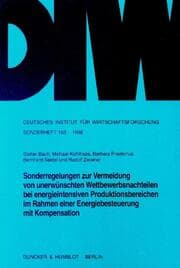Cover von Sonderregelungen zur Vermeidung von unerwünschten Wettbewerbsnachteilen bei energieintensiven Produktionsbereichen im Rahmen einer Energiebesteuerung mit Kompensation.