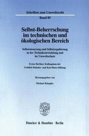 Cover von Selbst-Beherrschung im technischen und ökologischen Bereich.
