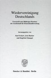 Cover von Wiedervereinigung Deutschlands.